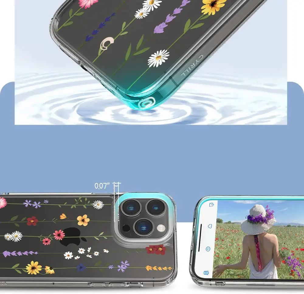 Oryginalne etui Spigen Cyrill Cecile dla iPhone 14 Pro, kolorowe kwiaty flower garden 